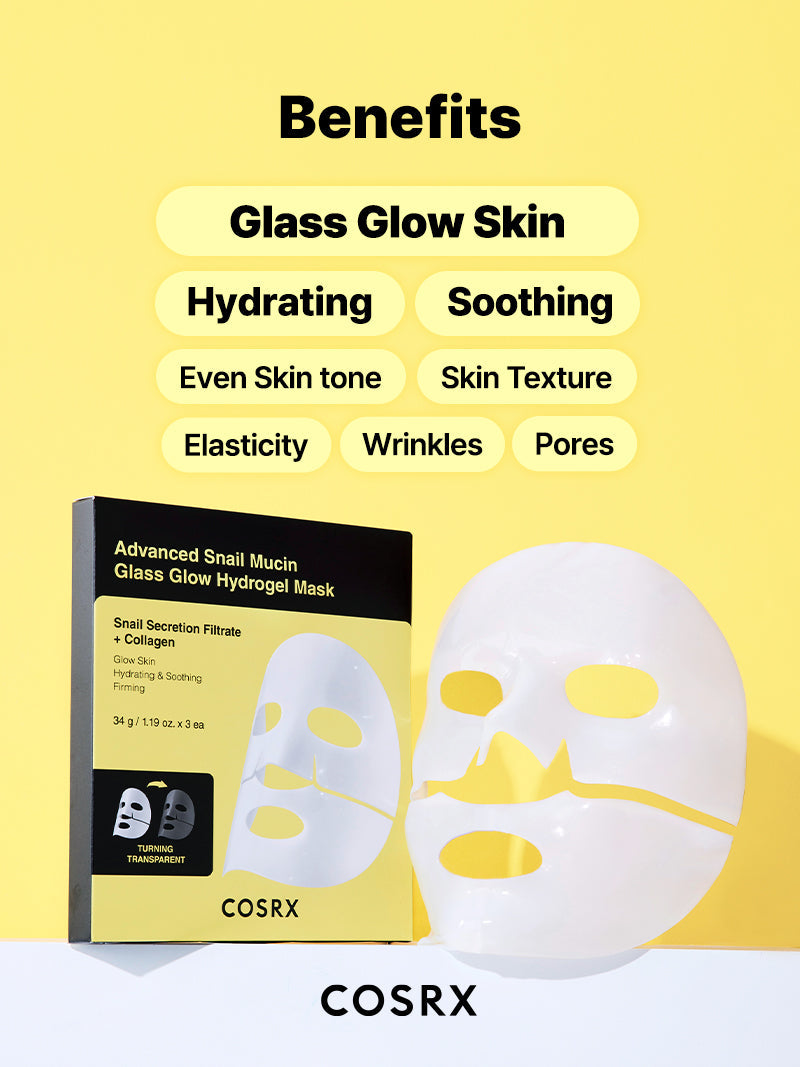 Advanced Snail Mucin Glass Glow Hydrogel Mask_3ea